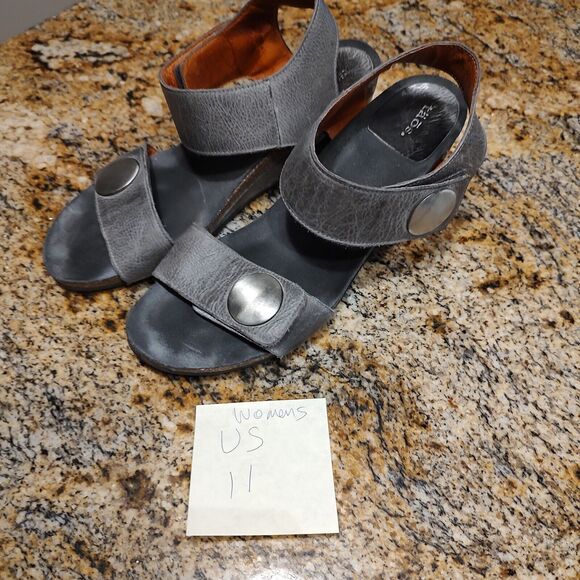 Taos Carousel 2 Platform Wedge Sandals Gray Ankle Strap Cork Mid Heel Sz US 11 - Picture 12 of 14